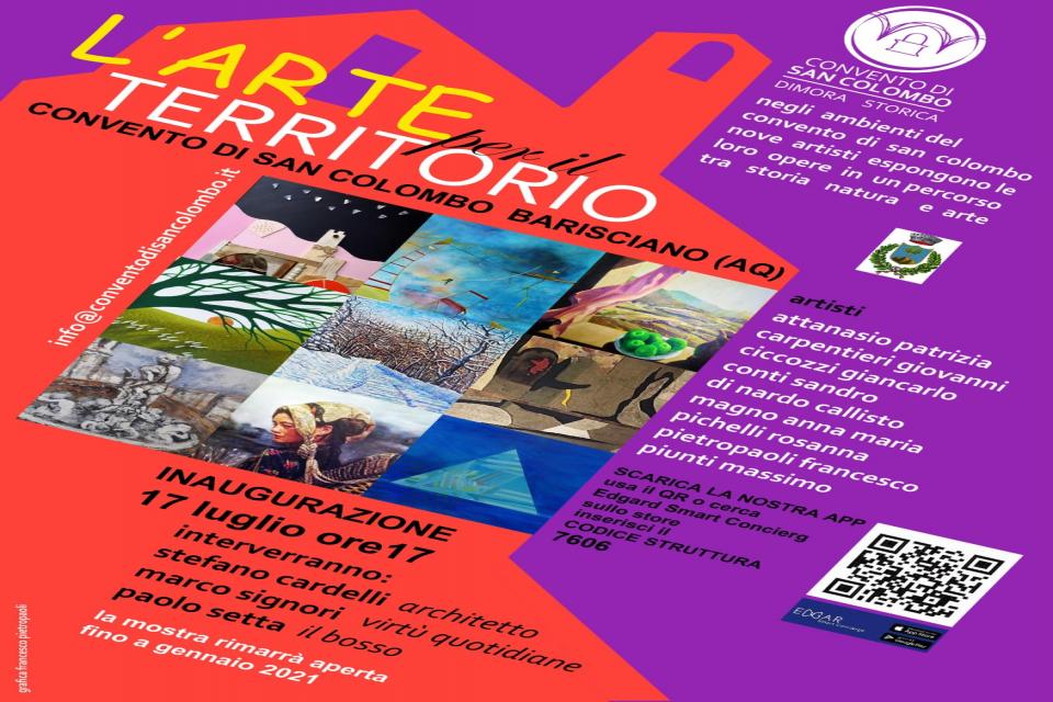 Collettiva d'arte al Convento di San Colombo. Inaugurazione venerdì 17 Luglio 2020.